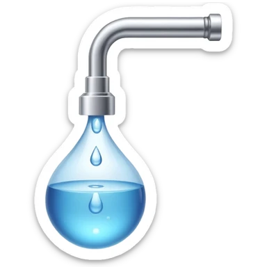 a tap with a small water droplet at the end sticker