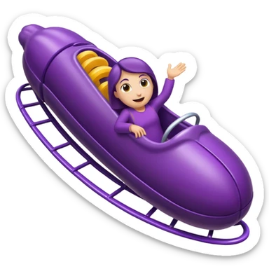 Eggplant on a ride sticker