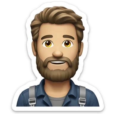 Bearded lineman sticker