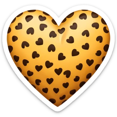 cheetah print heart sticker