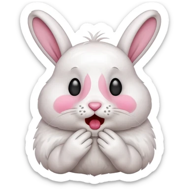 an ill rabbit sneezing sticker