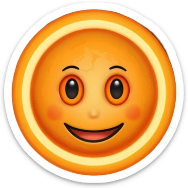 make a blackhole, accretion disk and all, with an orange smiley face, black head, orange ring, orange eyes, orange mouth, no other details sticker