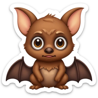 A sad cute bat sticker