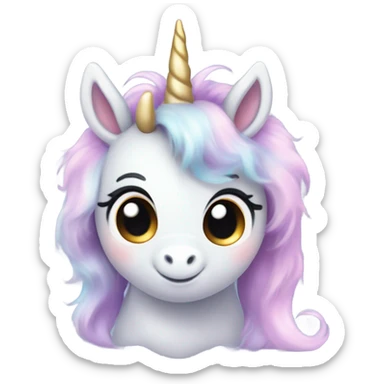 Cute anime baby unicorn sticker