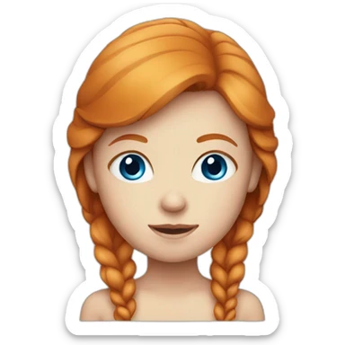 ginger girl with blue eyes sticker
