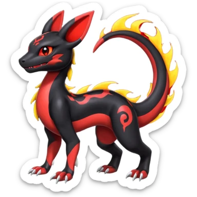Guilmon-Salandit-Umbreon-Fakémon-hybrid-creature (full body)  sticker