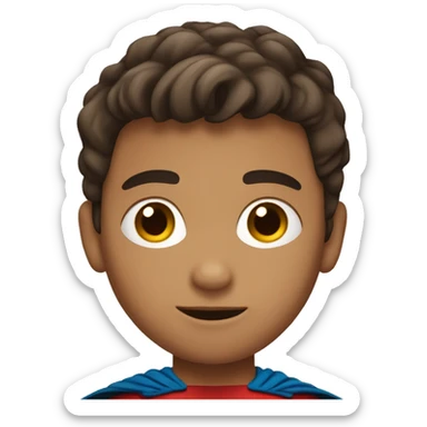 superhero, child, boy, short brown hair, brown eyes, hispanic sticker