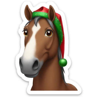 christmas horse sticker