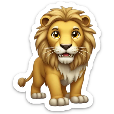 cute sabre tooth lion sticker