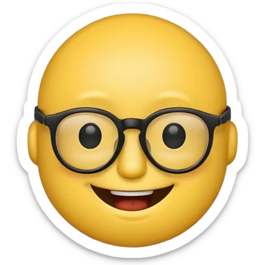 make a black emoji of  Smart smiley with glasses stock vector  sticker
