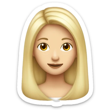 Jeune fille cheveux très long blonde platine amoureuse fait un bisous sticker