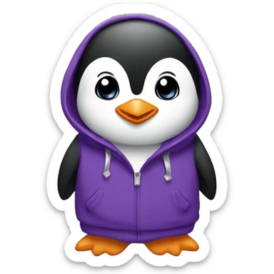penguin inpurple hoodie sticker