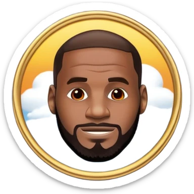lebron james coin emoji  and text on the emoji niggas in the sky sticker