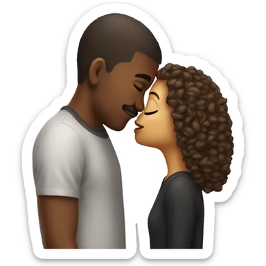 A cool girly kissing emoji sticker