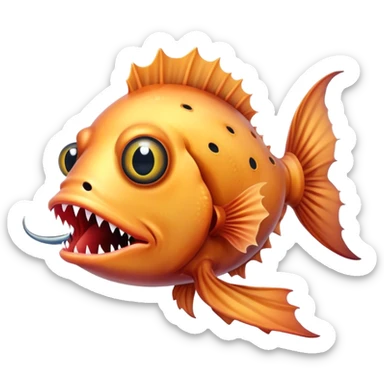 Cute angler fish sticker