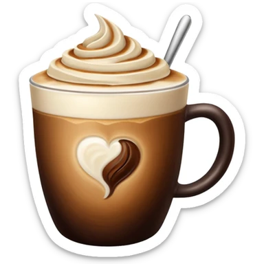 Coffee latte color  creamy and dark brown sticker