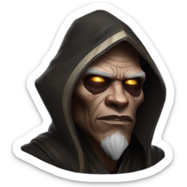 hyperrealist sith jedi in world of warcraft sticker