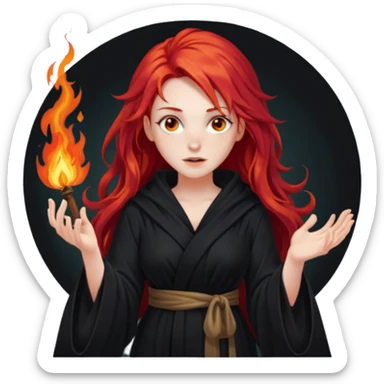 Fire witch sticker