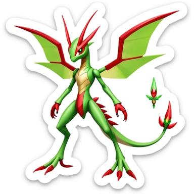  Cool Edgy Shiny Futuristic Ethereal Legendary Scizor-Kartana-Digimon-Schyther-Flygon-hybrid full body sticker
