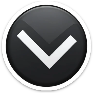 Black circle with a check mark on it sticker