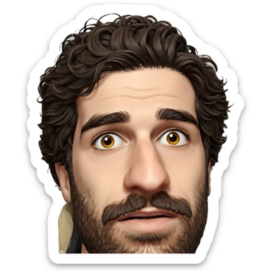 portrait of a bearded man sticker