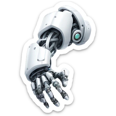 White mechanical cyborg arm and bicep sticker