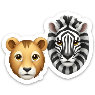 Lion and zebra and lemur sticker