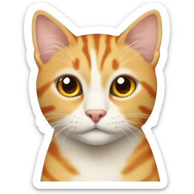 Cream and orange tabby cat sticker