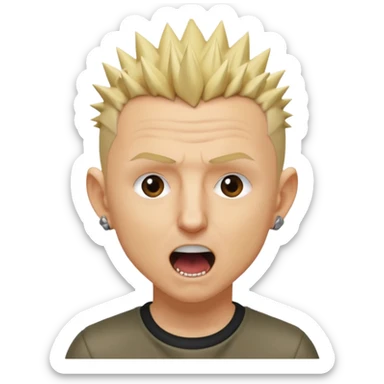 Chester Bennington blonde spike hair sticker