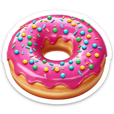 Pink Donut with sparkles  sticker