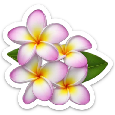 Plumeria flower sticker