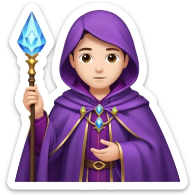 fantasy magic purple cloak sticker