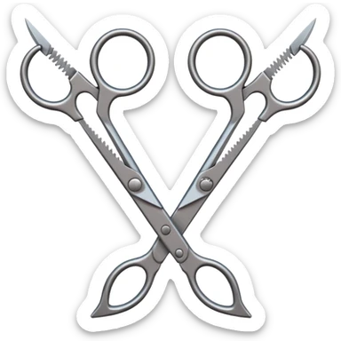 Two pairs of scissor hands interlocking  sticker