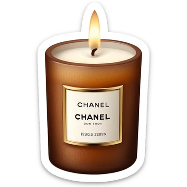 Brown and white Chanel Candle sticker