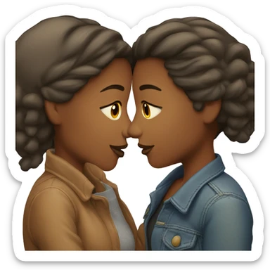 lesbian couple kissing sticker