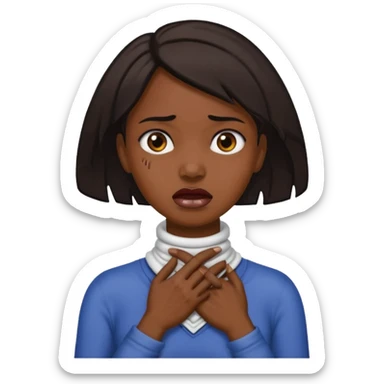 👩🏽 with hands choking her neck sticker