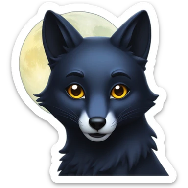 black fox moon sticker