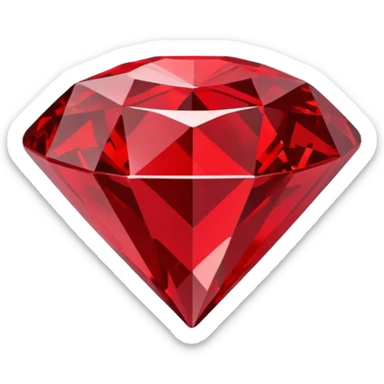 Red version of the diamond emoji sticker