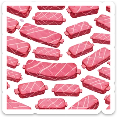 van gogh style pink SPAM  meat flowers landscape sticker