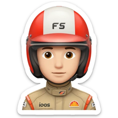 f1 driver with helmet on sticker