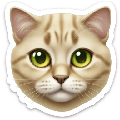 british cat golden with green eyes sticker