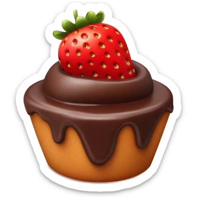 strawberry in the chocolate dessert sticker