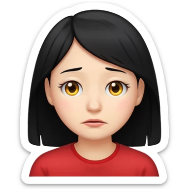 I’m so lonely with black hair emoji sticker