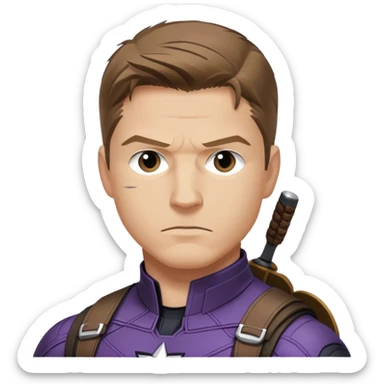 hawkeye clint barton portrait marvel, brown hair from captain america: civil war sticker