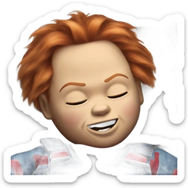 Chucky doll sleeping  sticker