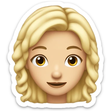 fille blonde avec des racines brunes au yeux bleu sticker