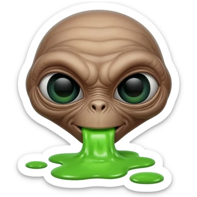E.T. The Extra-Terrestrial from the movie puking green liquid sticker