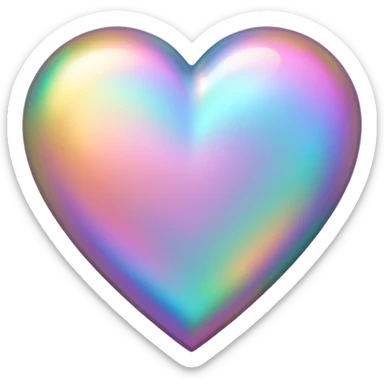 heart with a subtle holographic effect sticker