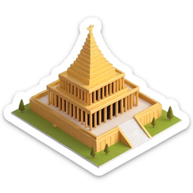 olympian temple, 3d style, viewed from above, golden accents, dramatic lighting sticker