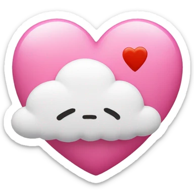 Corazón rosado con nubes  sticker